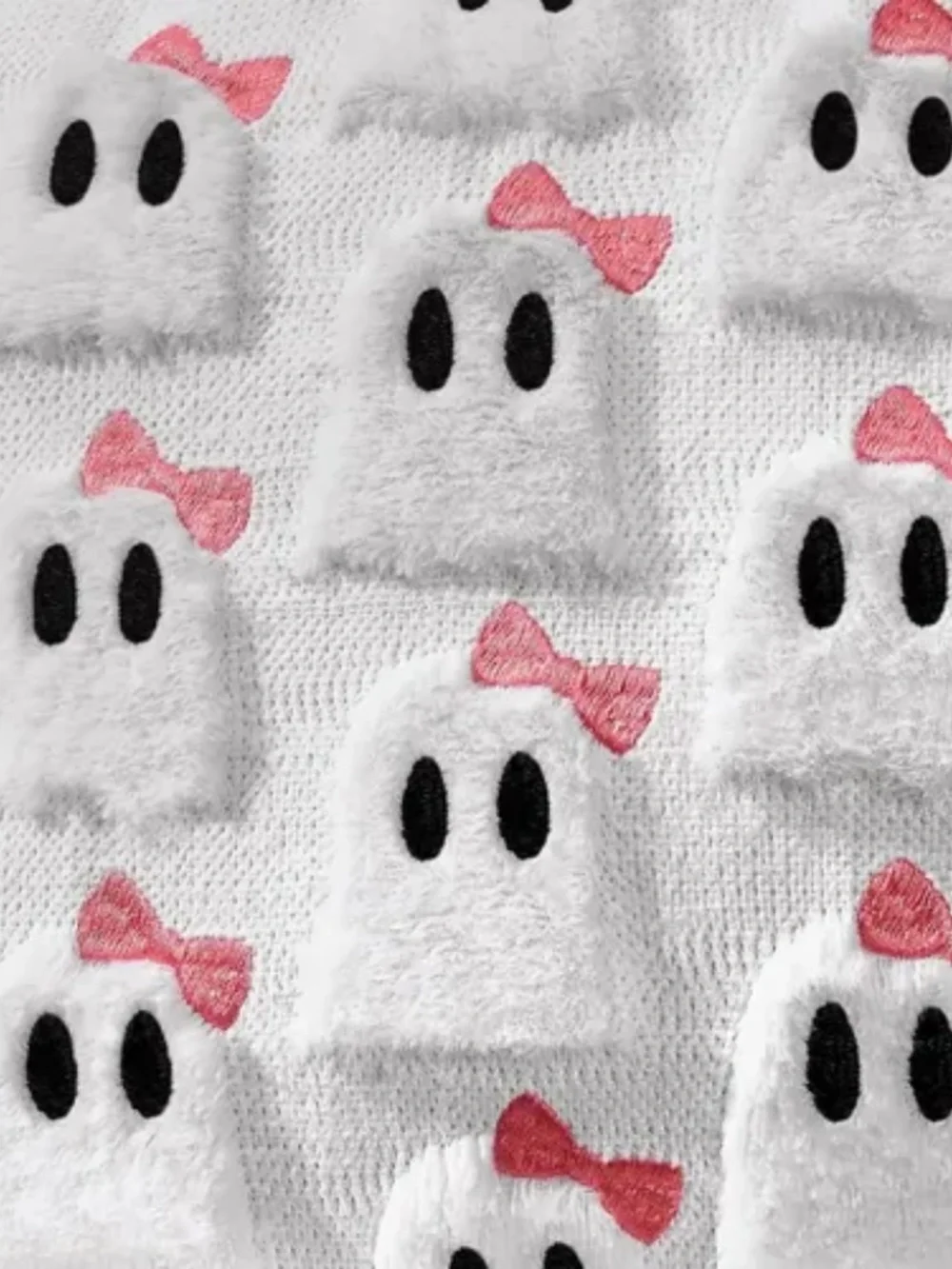 NWOT Plush Ghost Halloween Pillow Cover Fits 18x18 Insert